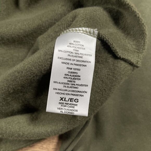 Champion Pullover Hoodie Women's XL Army Green‎ Cropped Raw Hem Cotton Poly - Picture 8 of 11
